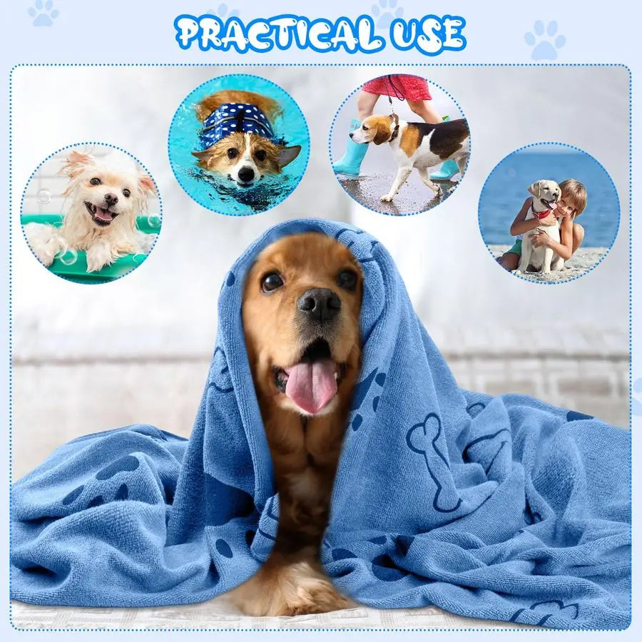 Dog Grooming Towels 12 Pack Microfiber Absorbent Quick Drying