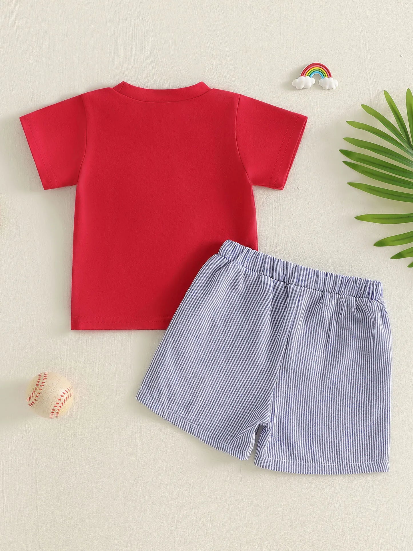 Toddler Girls 2 Piece Short Sleeve Tee Denim Shorts Set