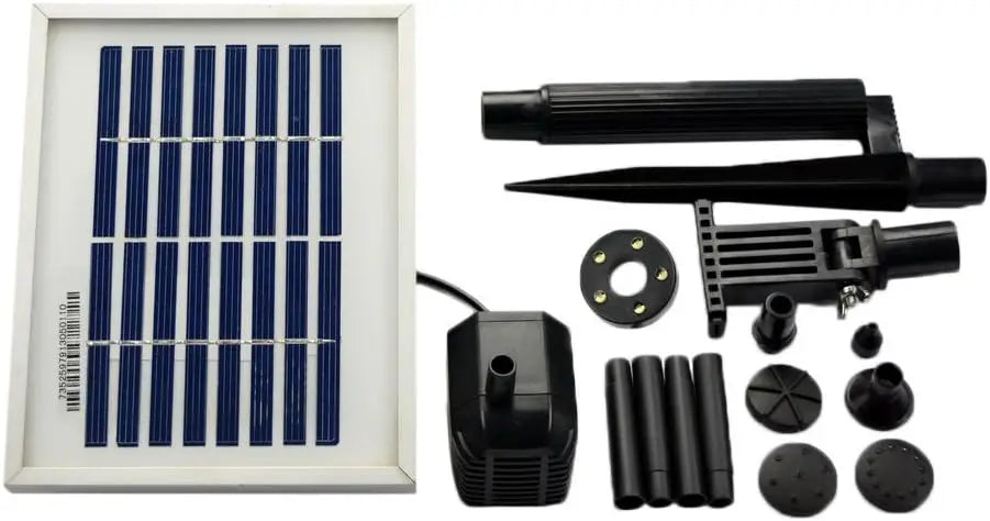 Cascade Ceramic Solar Water Fountain With Panel Pump Iron Frame