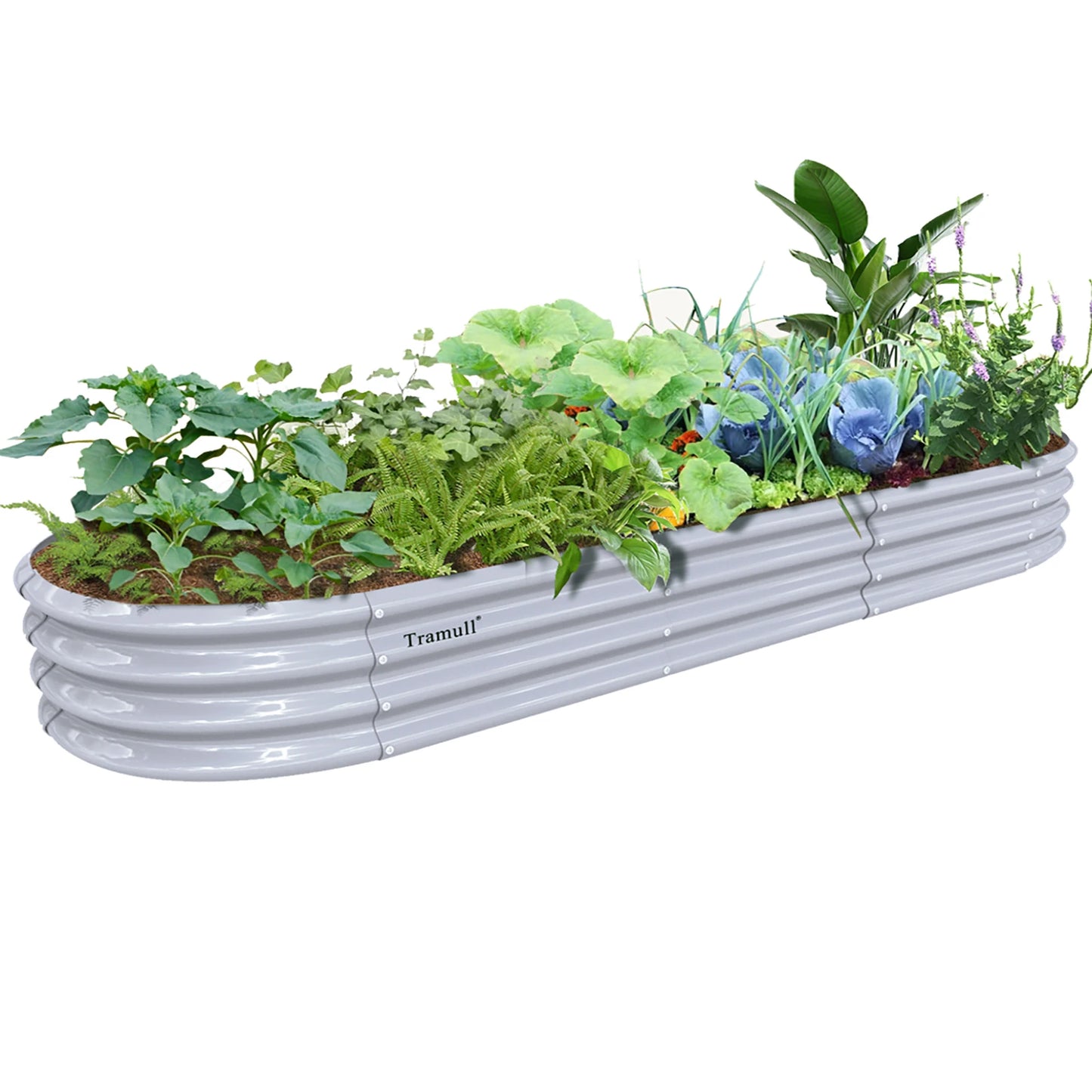 Tramull Galvanized Raised Garden Bed Outdoor Planter Box for Vegetables