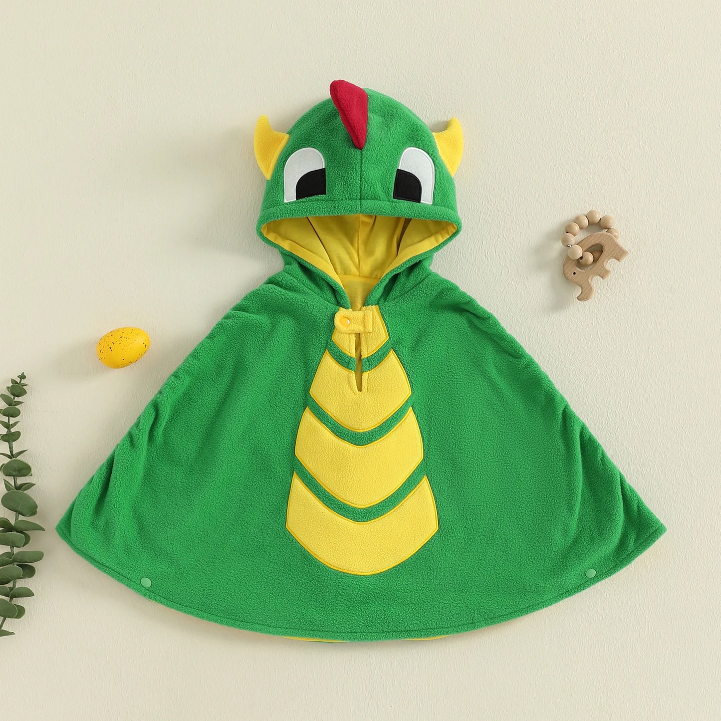 Kids Dinosaur Costume Hooded Cape Dress Up Outfit For Halloween