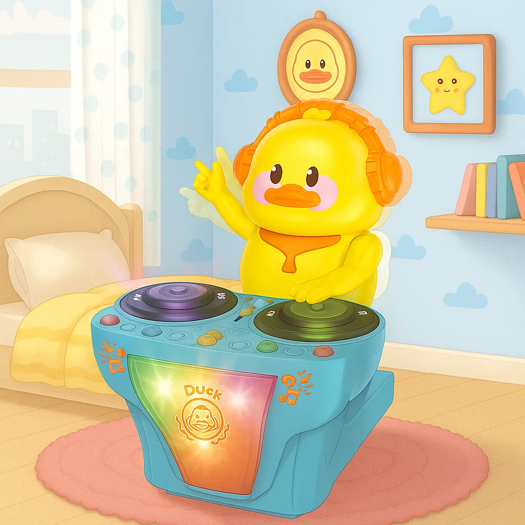 DJ Duck Dancing Toy For Kids Electric Rocking Light Up