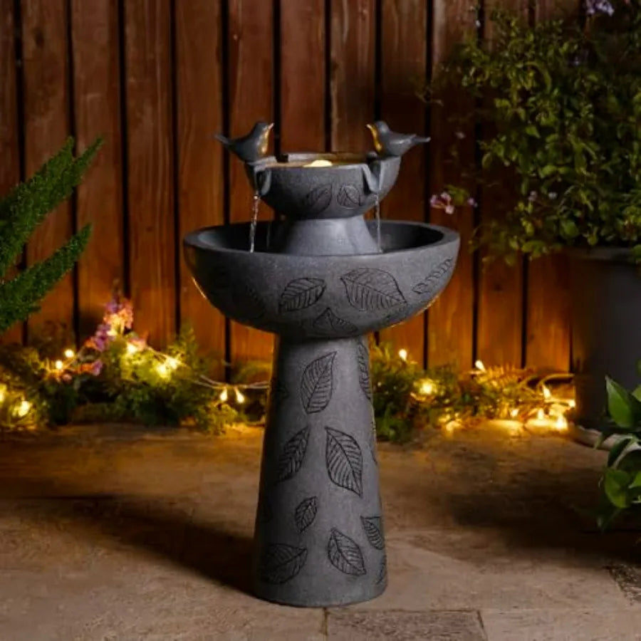 Polyresin Outdoor Water Fountain With Lights For Garden Decor