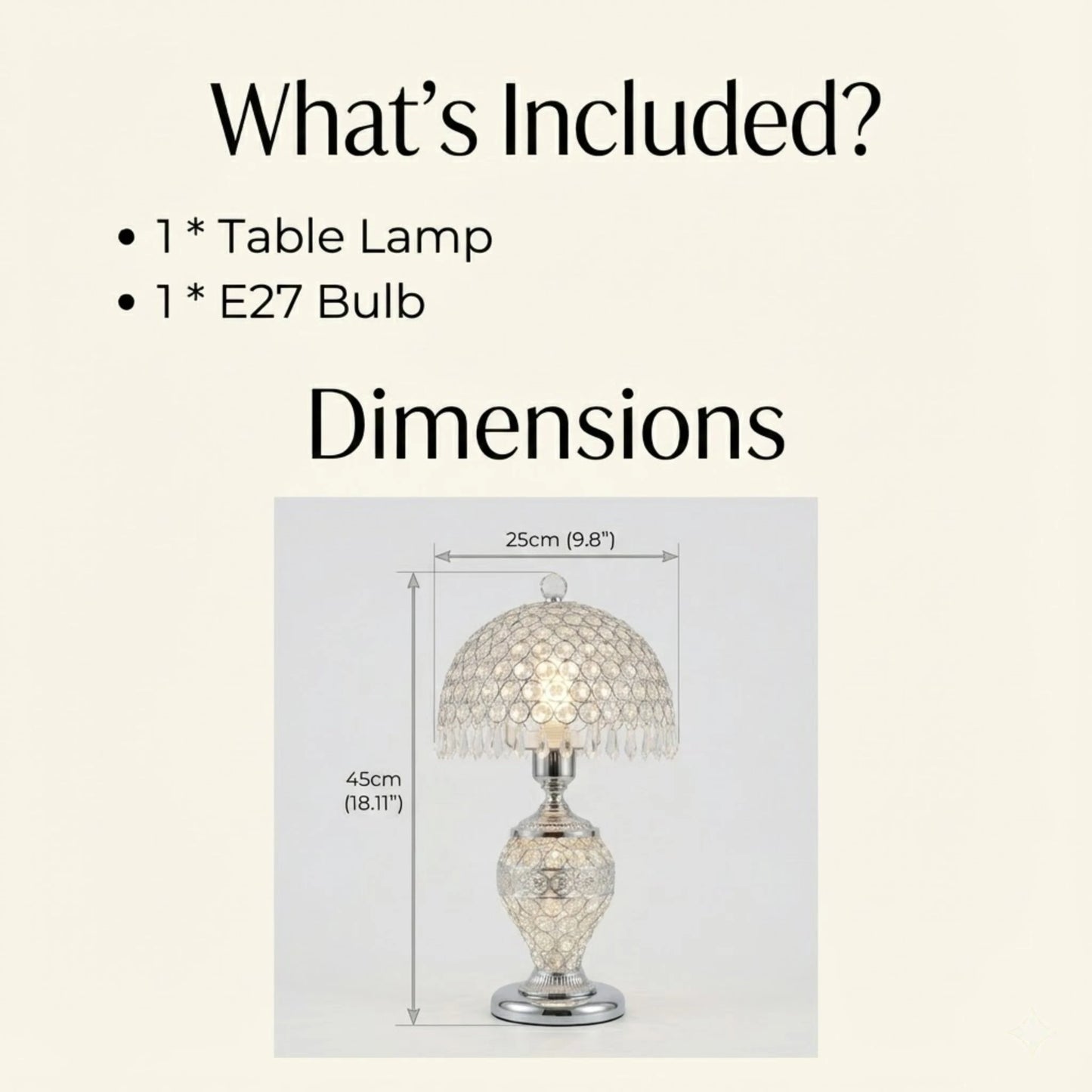 Crystal Table Lamp With Hanging Crystal Drops For Living Room