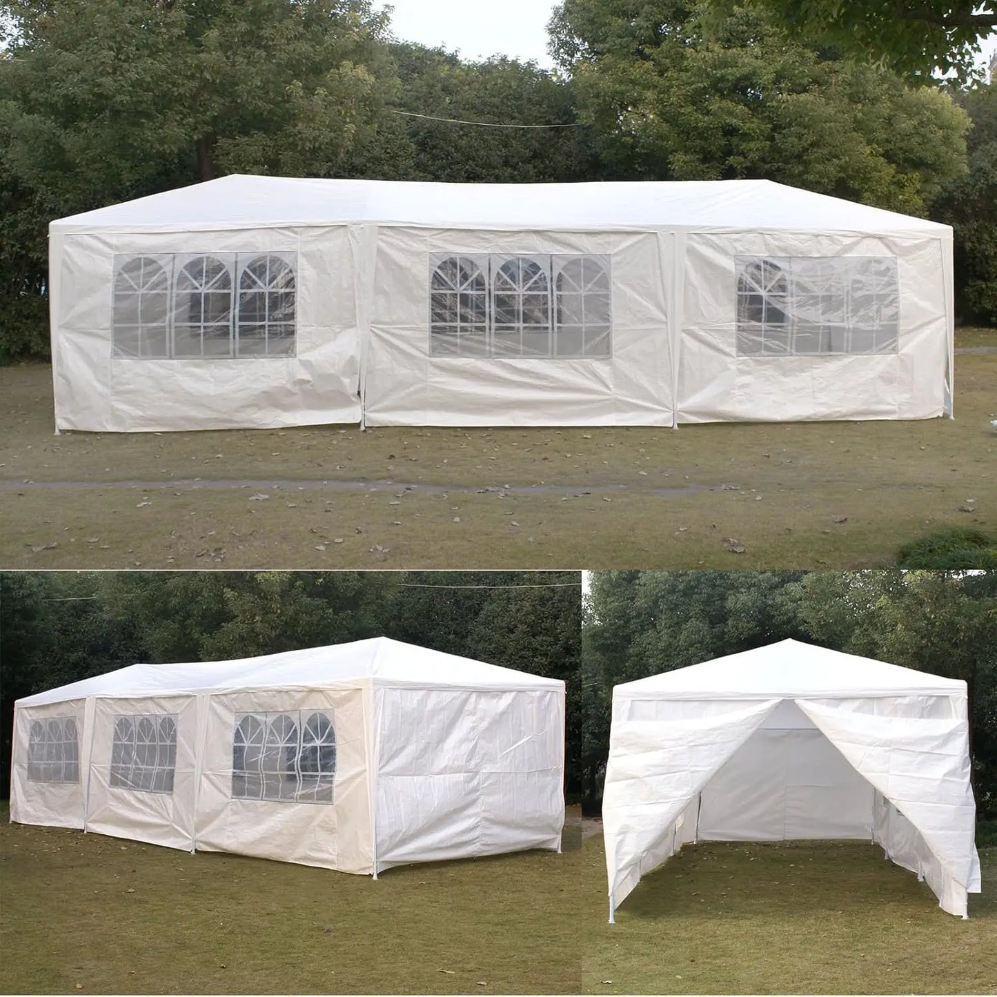 Outdoor Waterproof Gazebo Canopy Tent With Removable Sidewalls And Windows