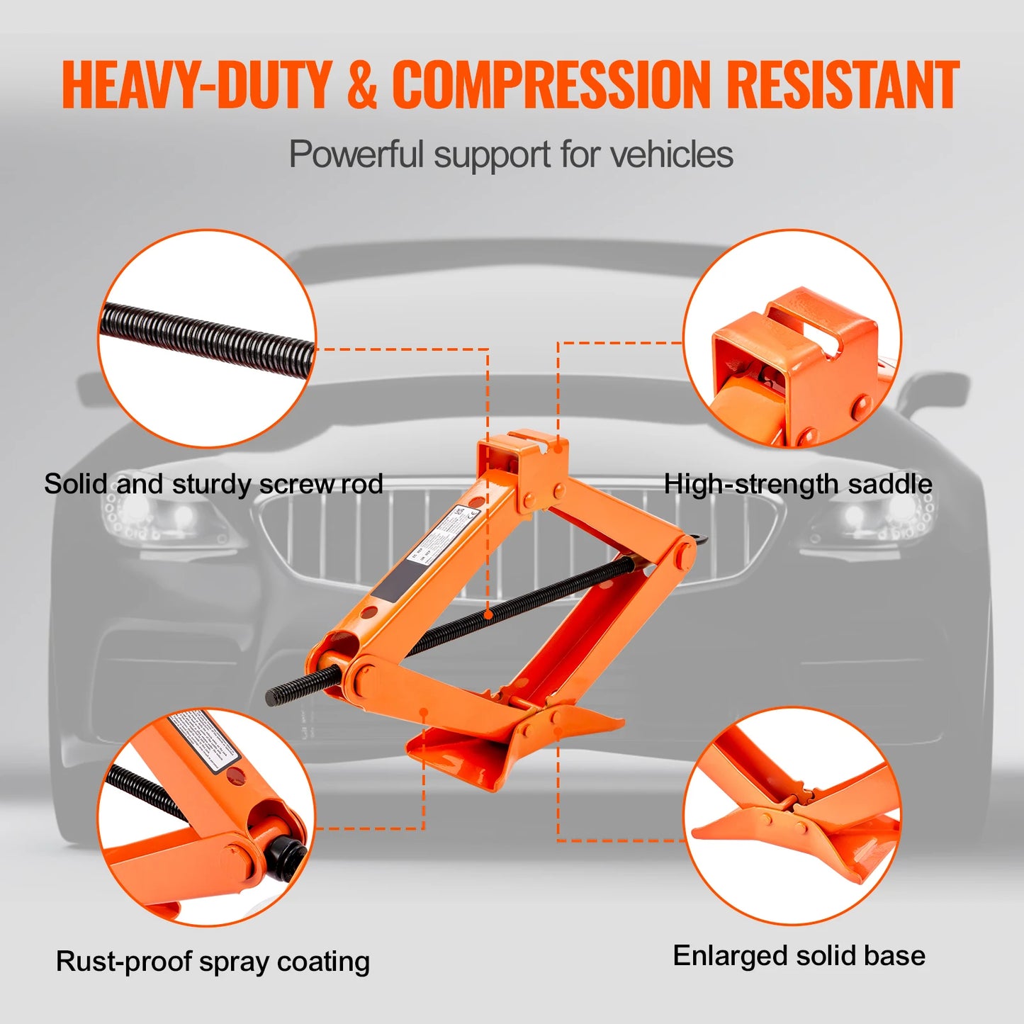 SucceBuy Scissor Jack Car Jack For Portable Tire Service