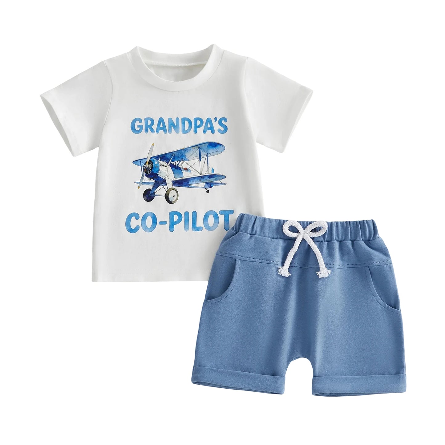 Dinosaur Print Short Sleeve Tops And Elastic Waist Shorts Set For Toddler Boy