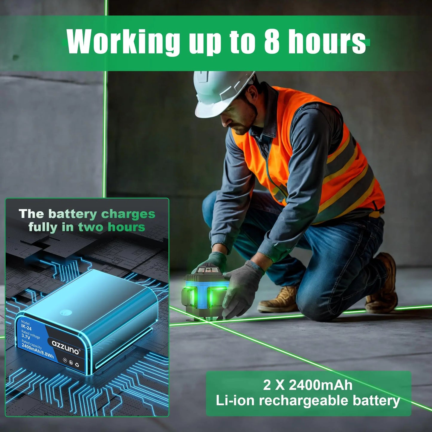 4D 360 Degree Laser Level Self Leveling With LCD Screen