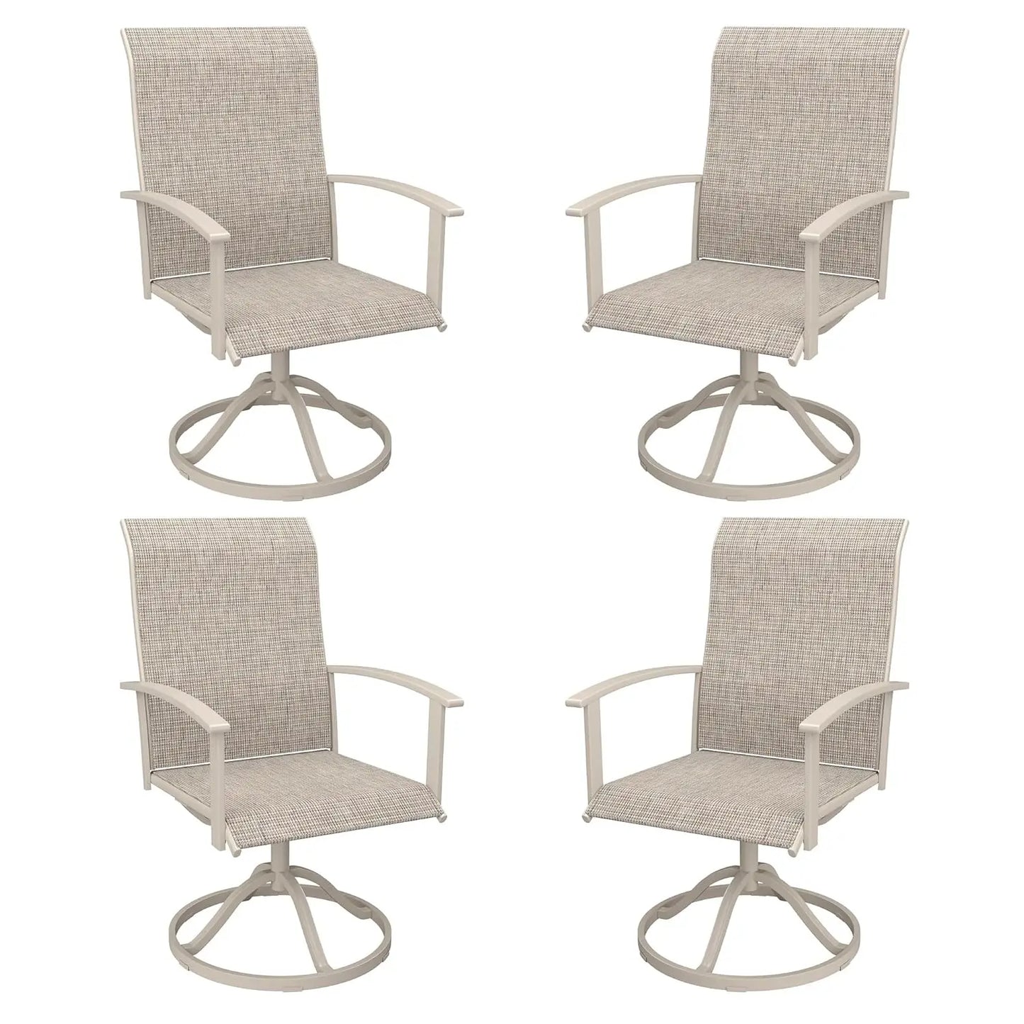Swivel Patio Chairs Set of 4 High Back Textilene Dining