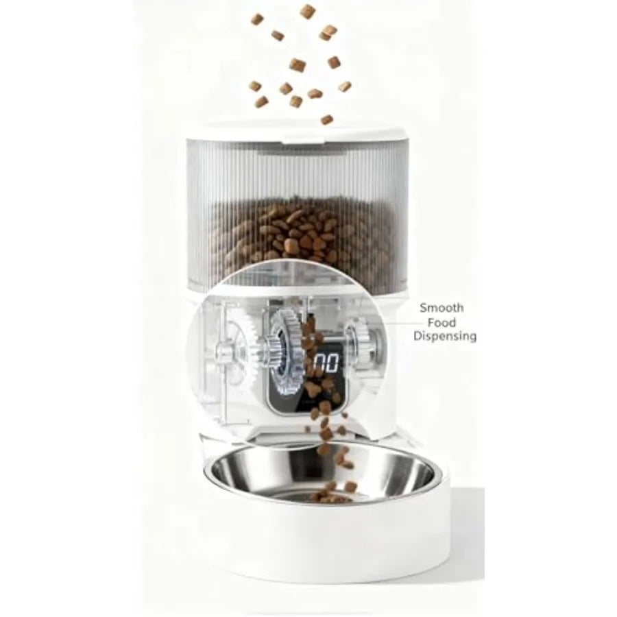 Pet Automatic Feeder 50g To 500g Portion Control LCD Anti Jam Plastic Plug In