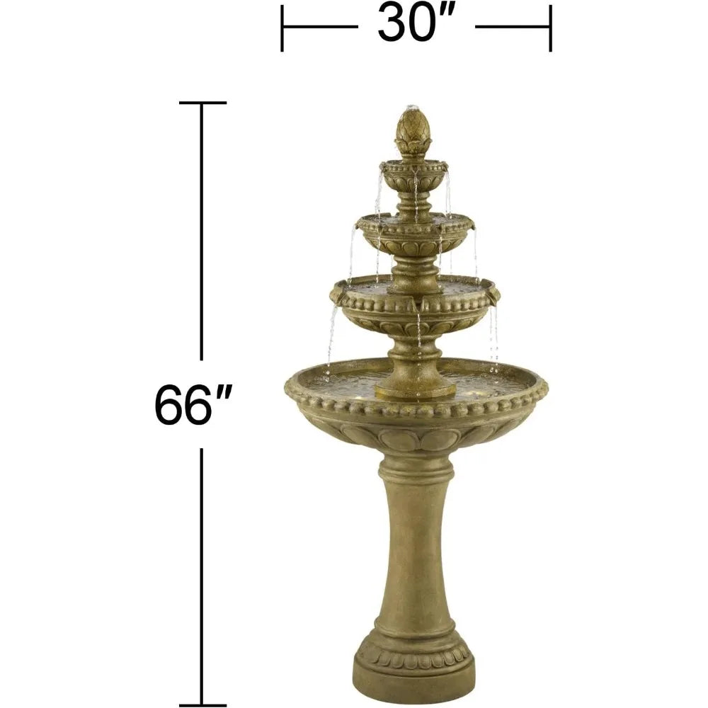Lamps Plus Sag Harbor Italian Outdoor Stone Waterfall Fountain LED