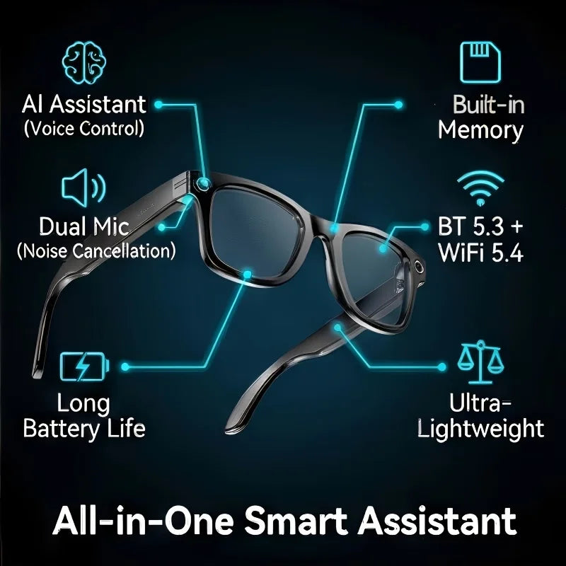 Giinova AI Smart Video Glasses 8MP Camera 4K Video