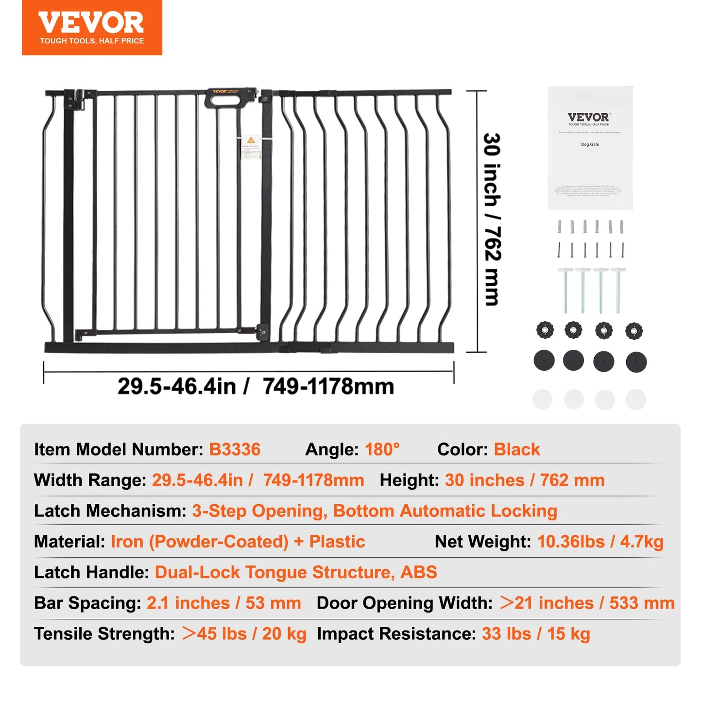 SucceBuy Baby Gate Walk Through Doorways Pressure Mounted