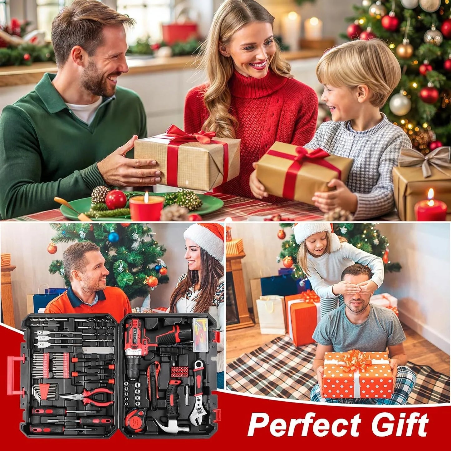 TLGREEN 138-Piece Power Tool Set With 12V Cordless Drill