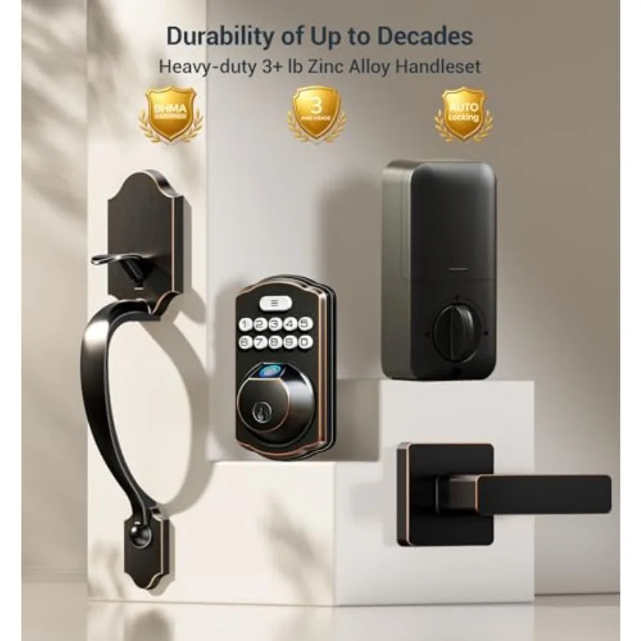 SHXI Fingerprint Door Lock Set Keyless Entry With Lever Handle