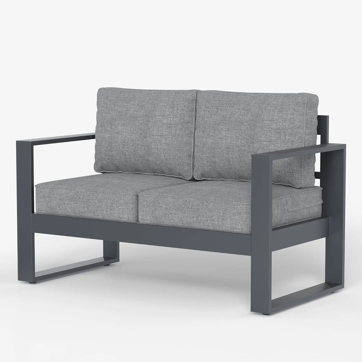Outdoor Aluminum Patio Chair Set Of 2 With Washable Cushions