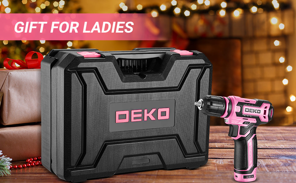 DEKODIY Home Mechanic Toolbox With 12V Cordless Drill Kit