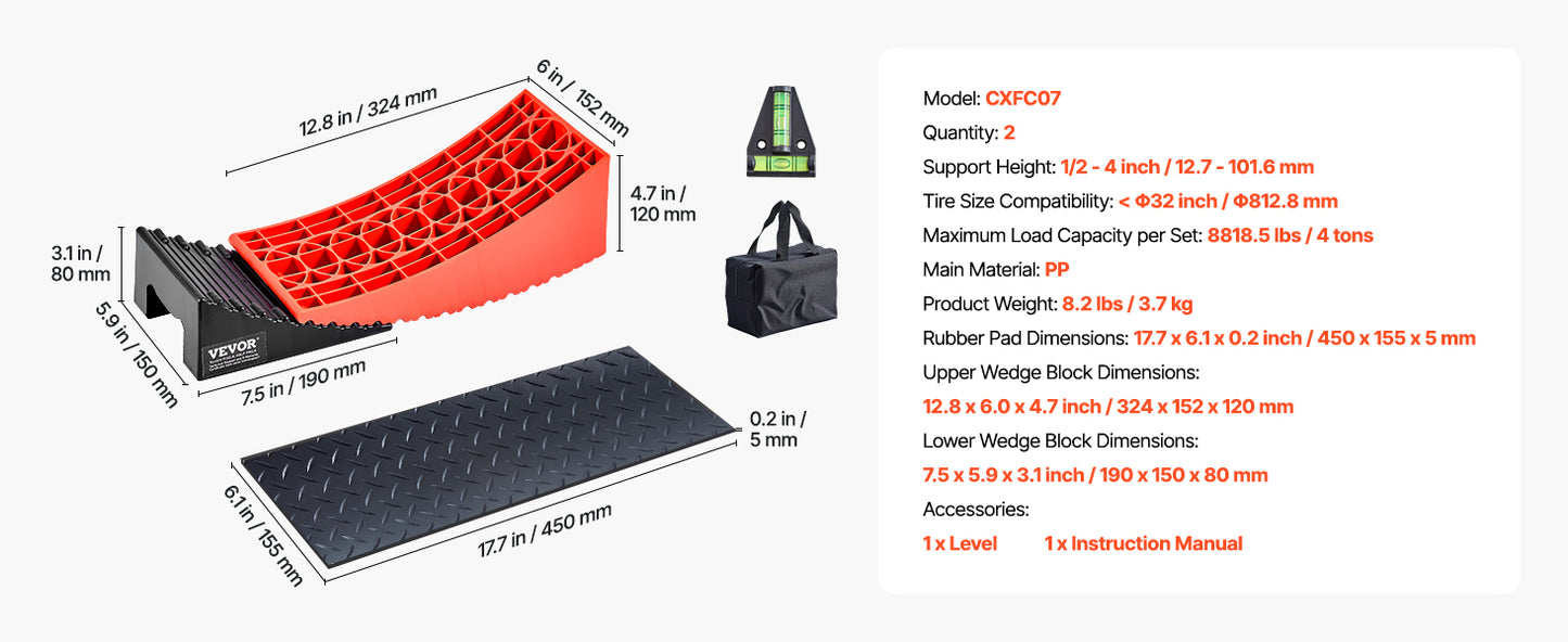 SucceBuy Camper Levelers 2 Pcs Kit With Anti Slip Mat