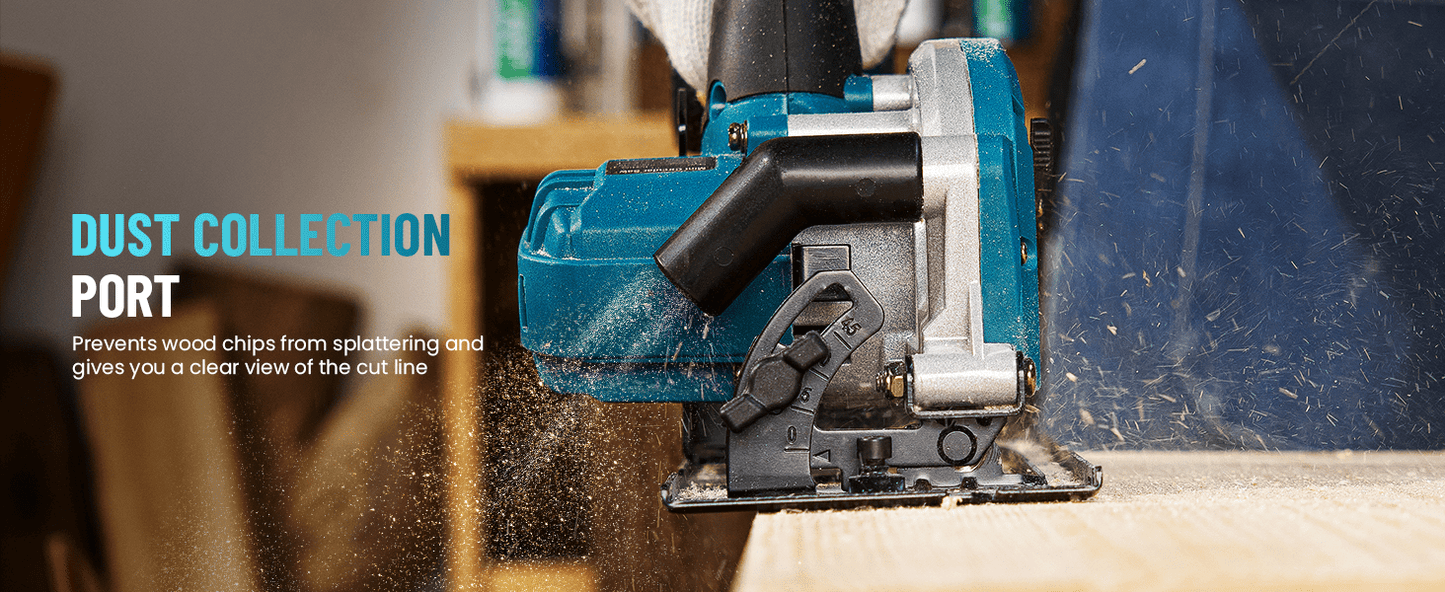 Seesii Cordless Mini Circular Saw Brushless 5000 RPM Compact