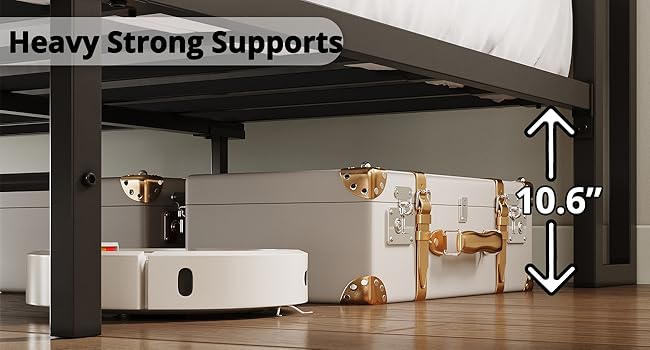 LIKIMIO Bed Frame With Storage Headboard Charging Station
