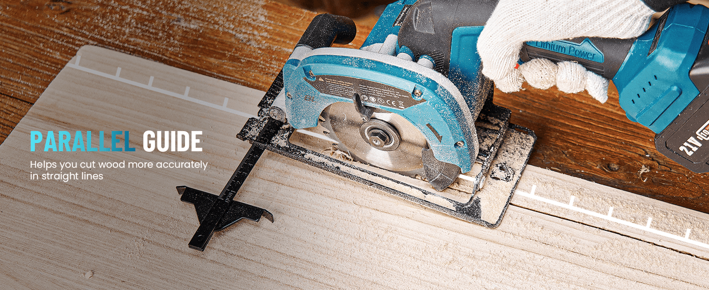 Seesii Cordless Mini Circular Saw Brushless 5000 RPM Compact