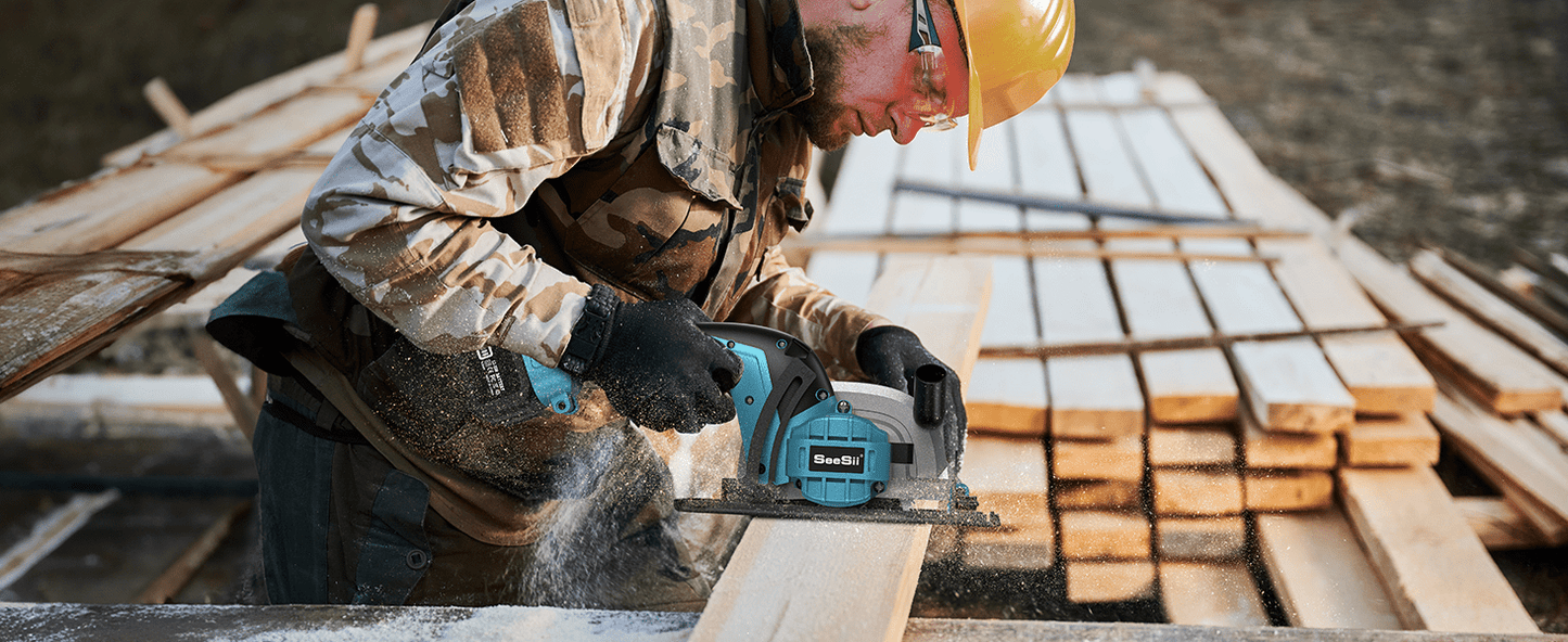 Seesii Cordless Mini Circular Saw Brushless 5000 RPM Compact
