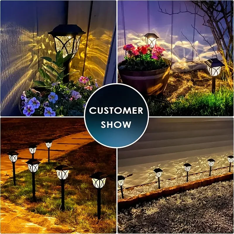 Solar Lawn Six Piece Flashing LED Outdoor Garden Landscape Lights