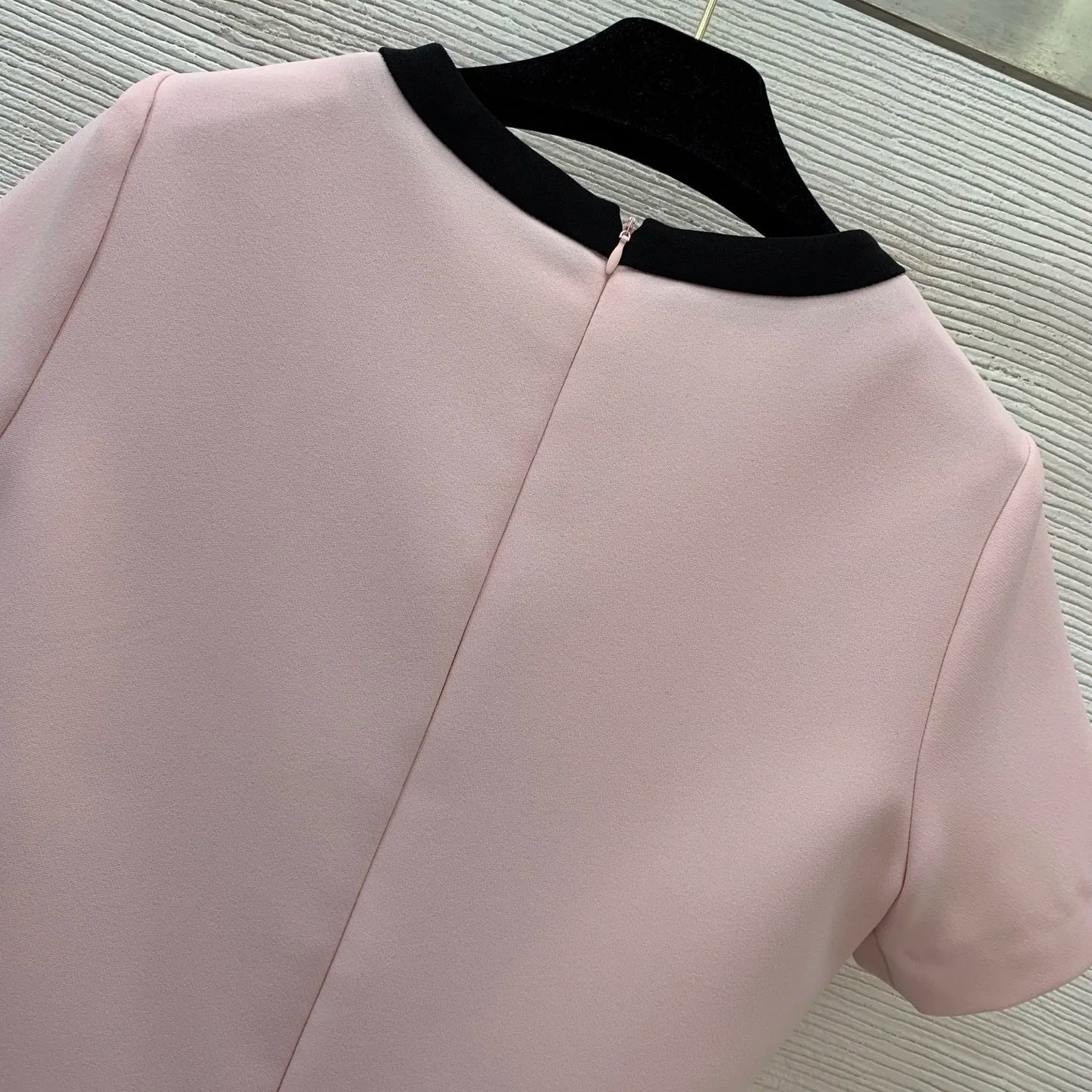 Women Knit Bowknot Round Collar Short Sleeve Dress With Pockets