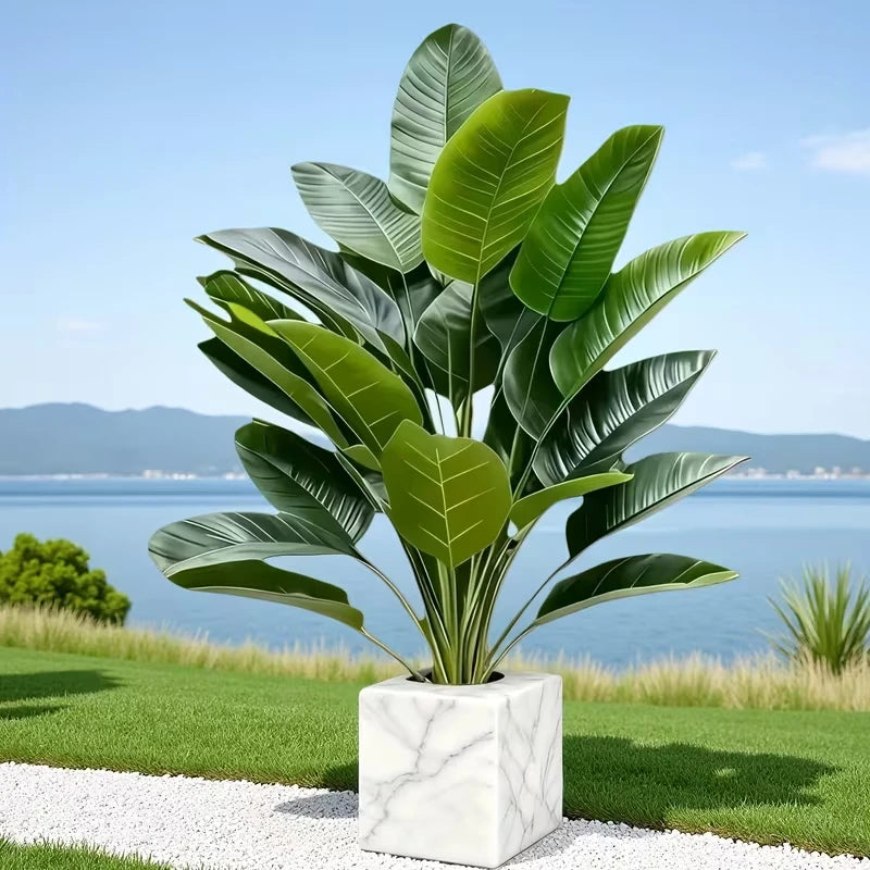Two-Piece Artificial Banana Tree Plant For Home Office Decor