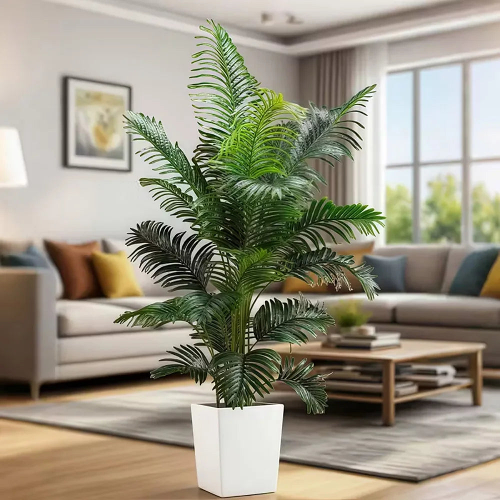 Artificial Palm Tree Set 2 Piece Lifelike Leaves Indoor Outdoor Decoration