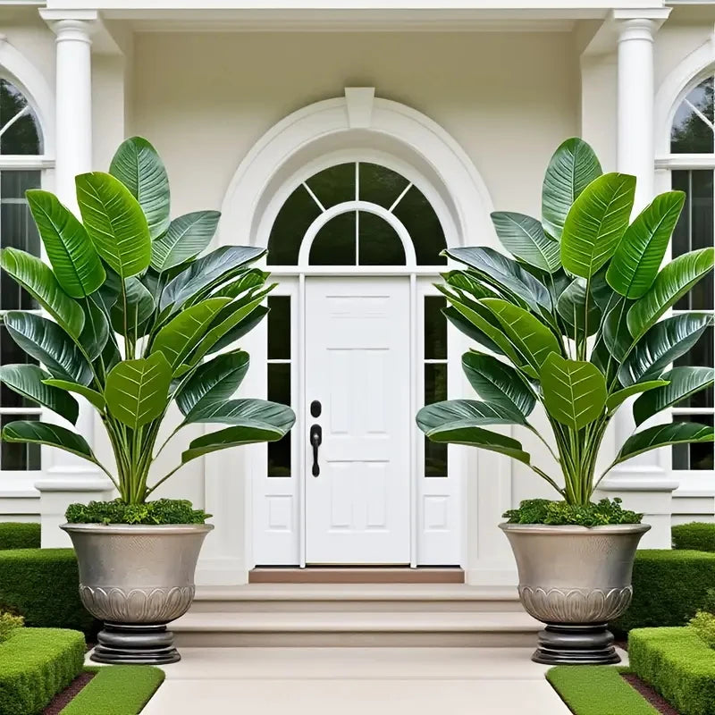 Two-Piece Artificial Banana Tree Plant For Home Office Decor