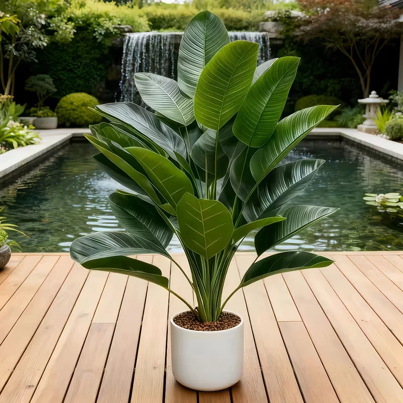 Two-Piece Artificial Banana Tree Plant For Home Office Decor