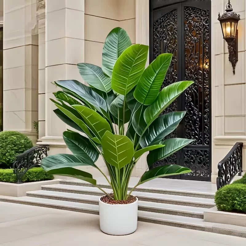 Two-Piece Artificial Banana Tree Plant For Home Office Decor