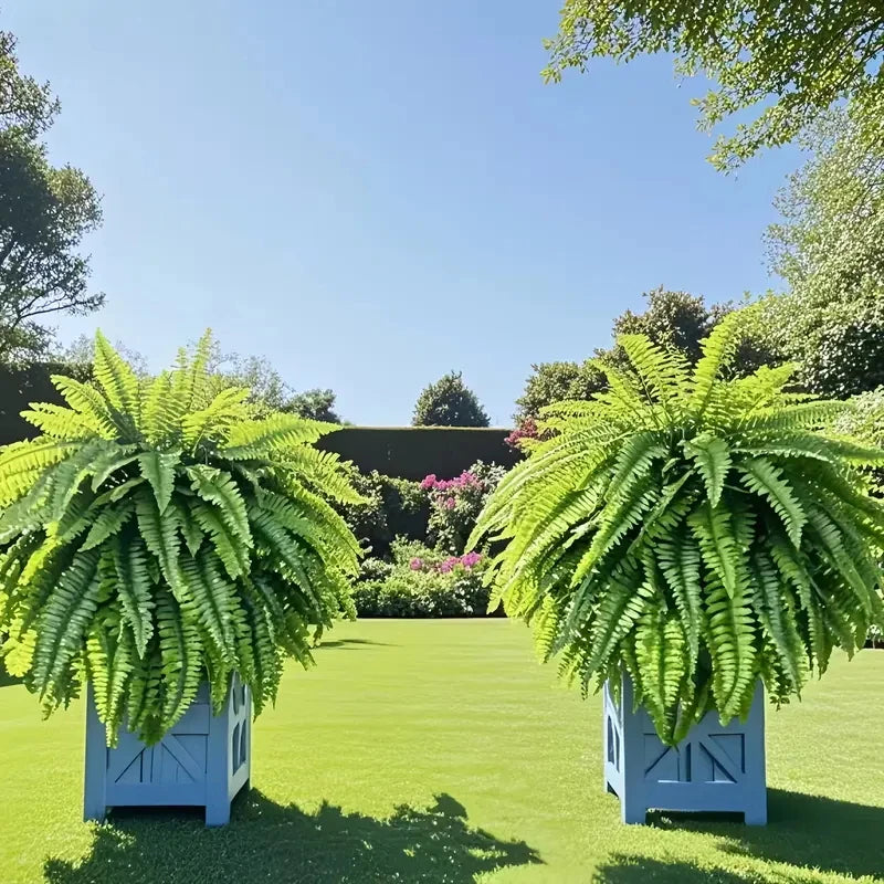 Elegant Boston Fern Decor 2 Piece Artificial Plants for Hanging