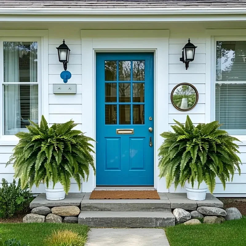 Elegant Boston Fern Decor 2 Piece Artificial Plants for Hanging