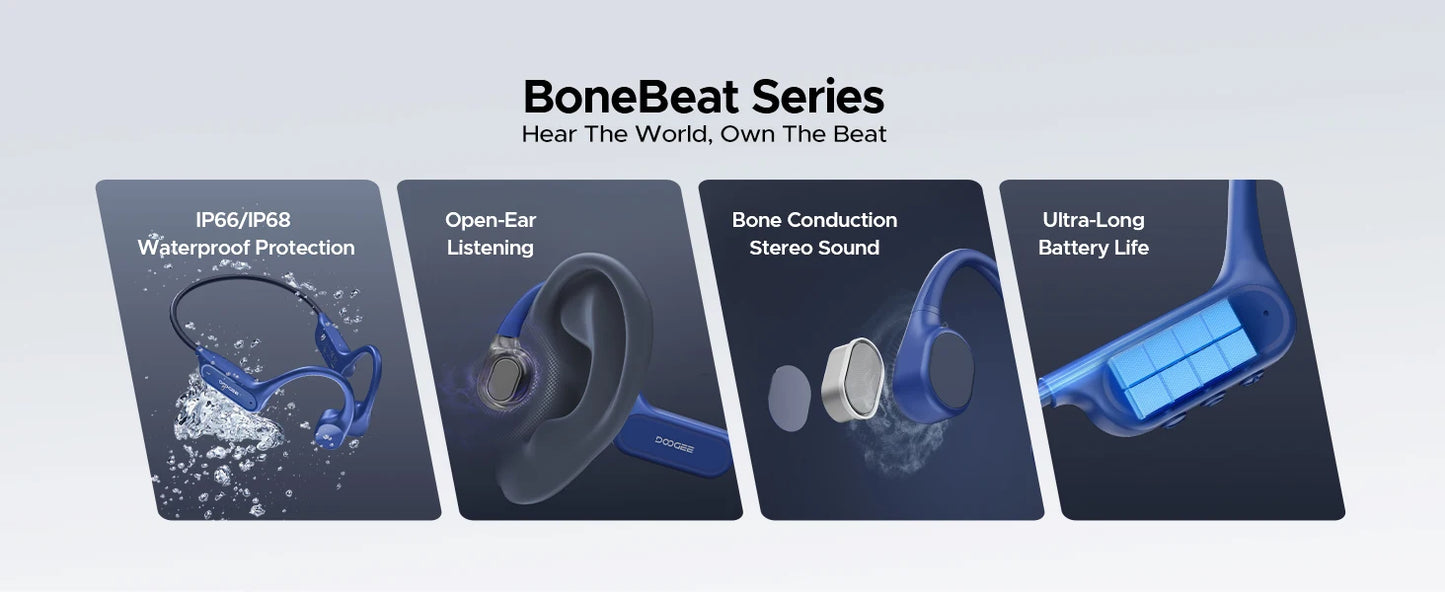 DOOGEE BoneBeat Swim Lite Bone Conduction Headphones IP68 Waterproof