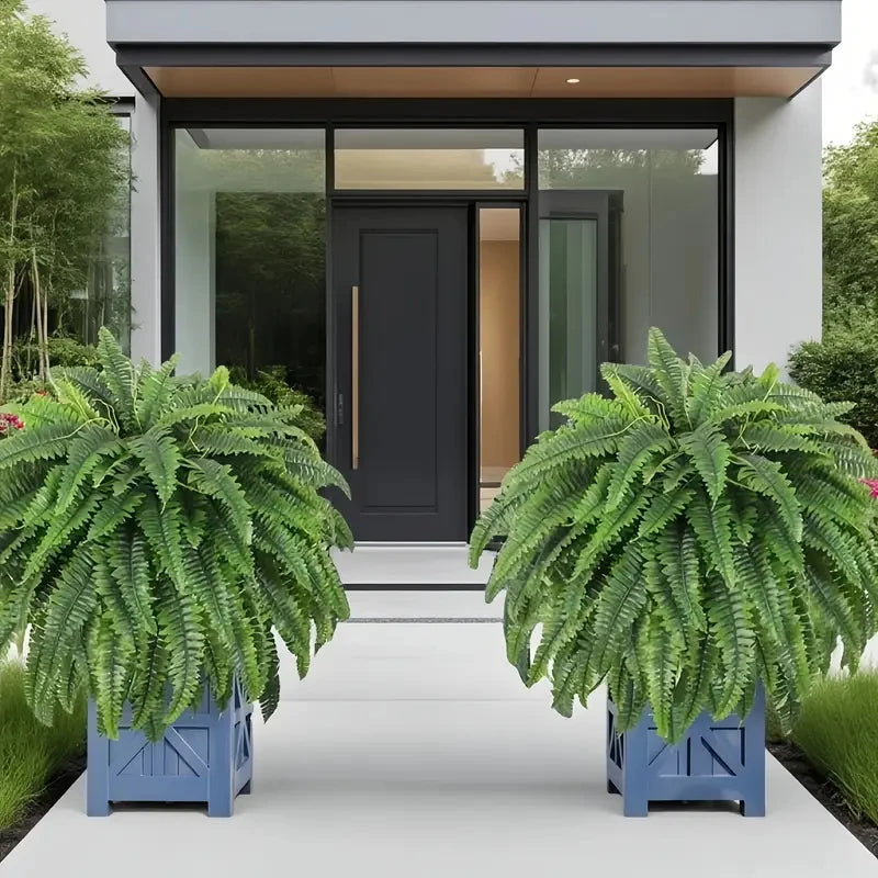 Elegant Boston Fern Decor 2 Piece Artificial Plants for Hanging
