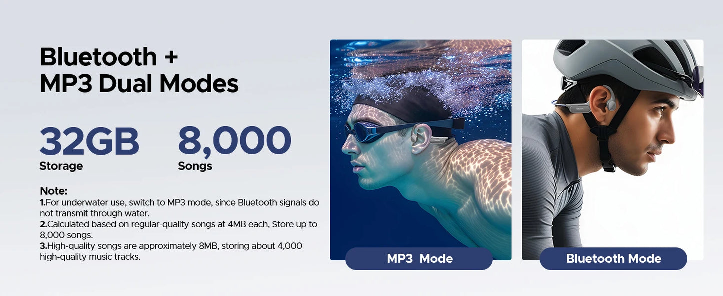 DOOGEE BoneBeat Swim Lite Bone Conduction Headphones IP68 Waterproof