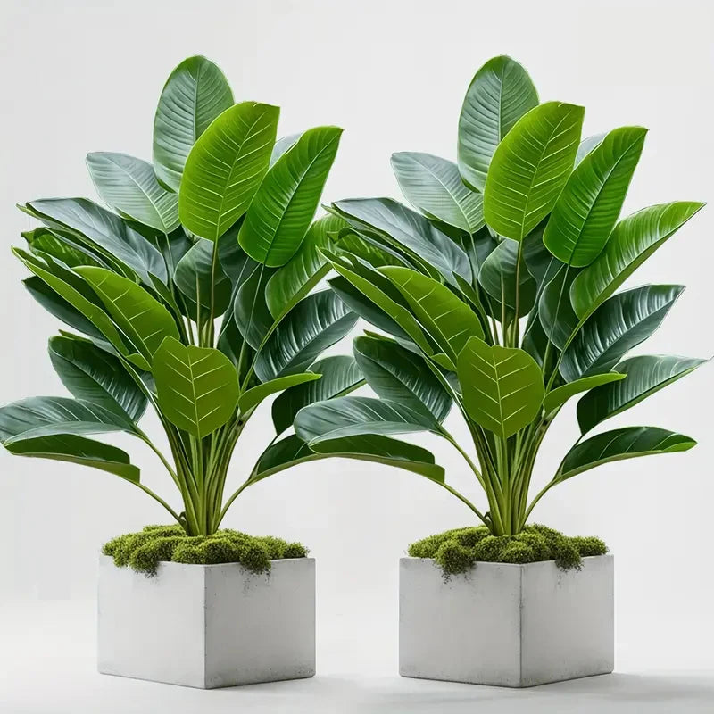 Two-Piece Artificial Banana Tree Plant For Home Office Decor