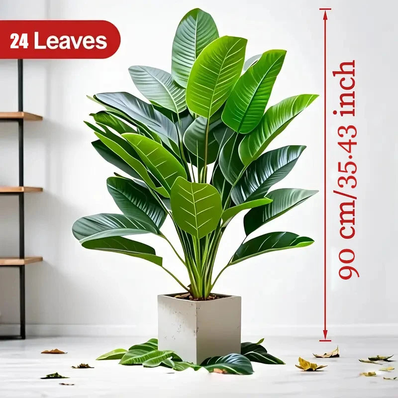 Two-Piece Artificial Banana Tree Plant For Home Office Decor