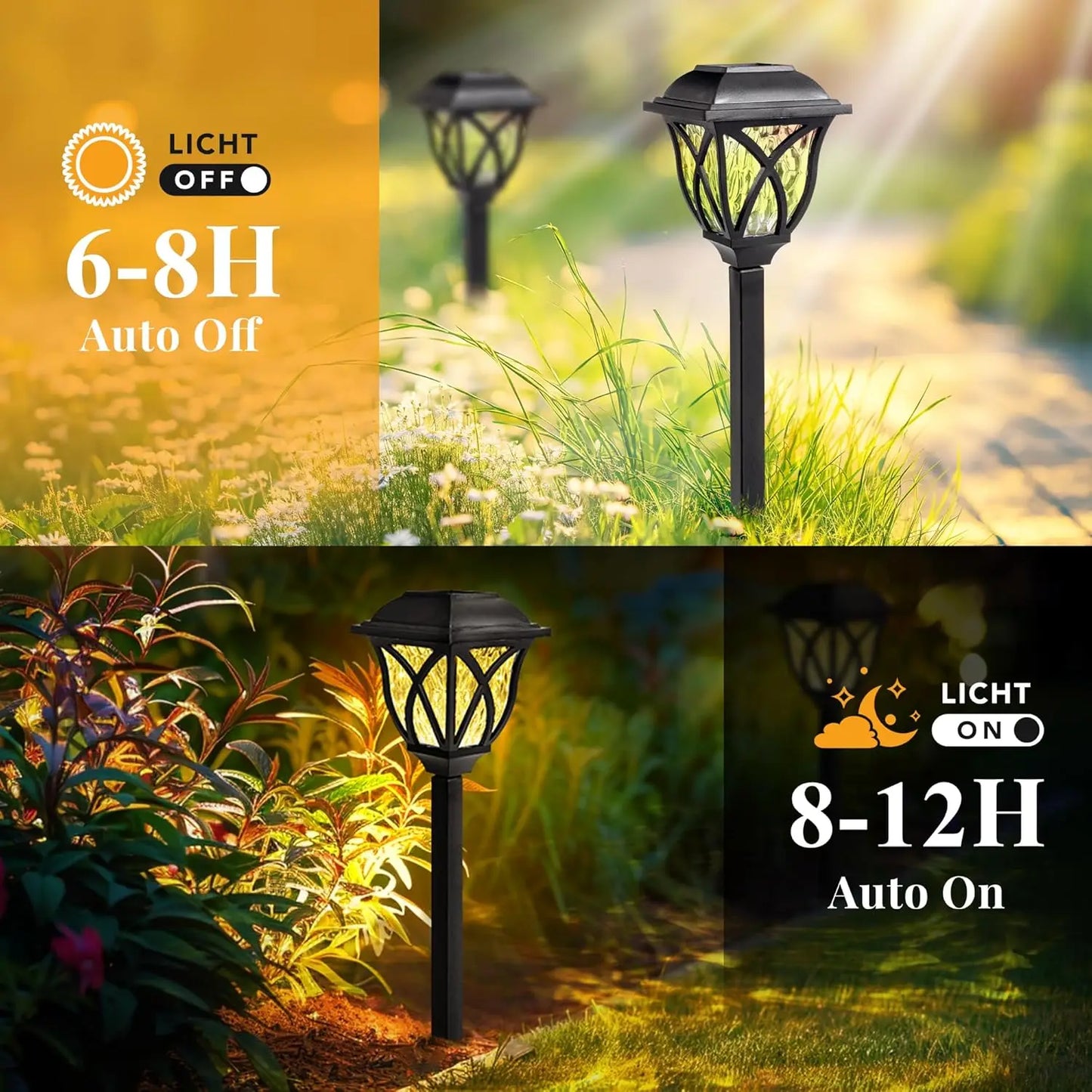 Solar Lawn Six Piece Flashing LED Outdoor Garden Landscape Lights