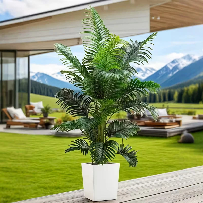 Artificial Palm Tree Set 2 Piece Lifelike Leaves Indoor Outdoor Decoration