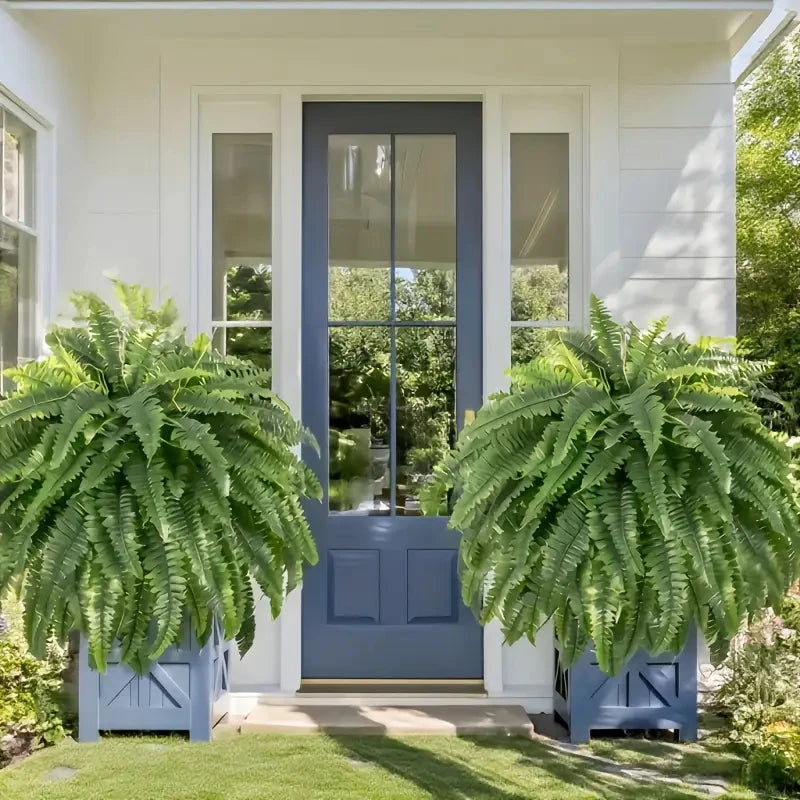 Elegant Boston Fern Decor 2 Piece Artificial Plants for Hanging