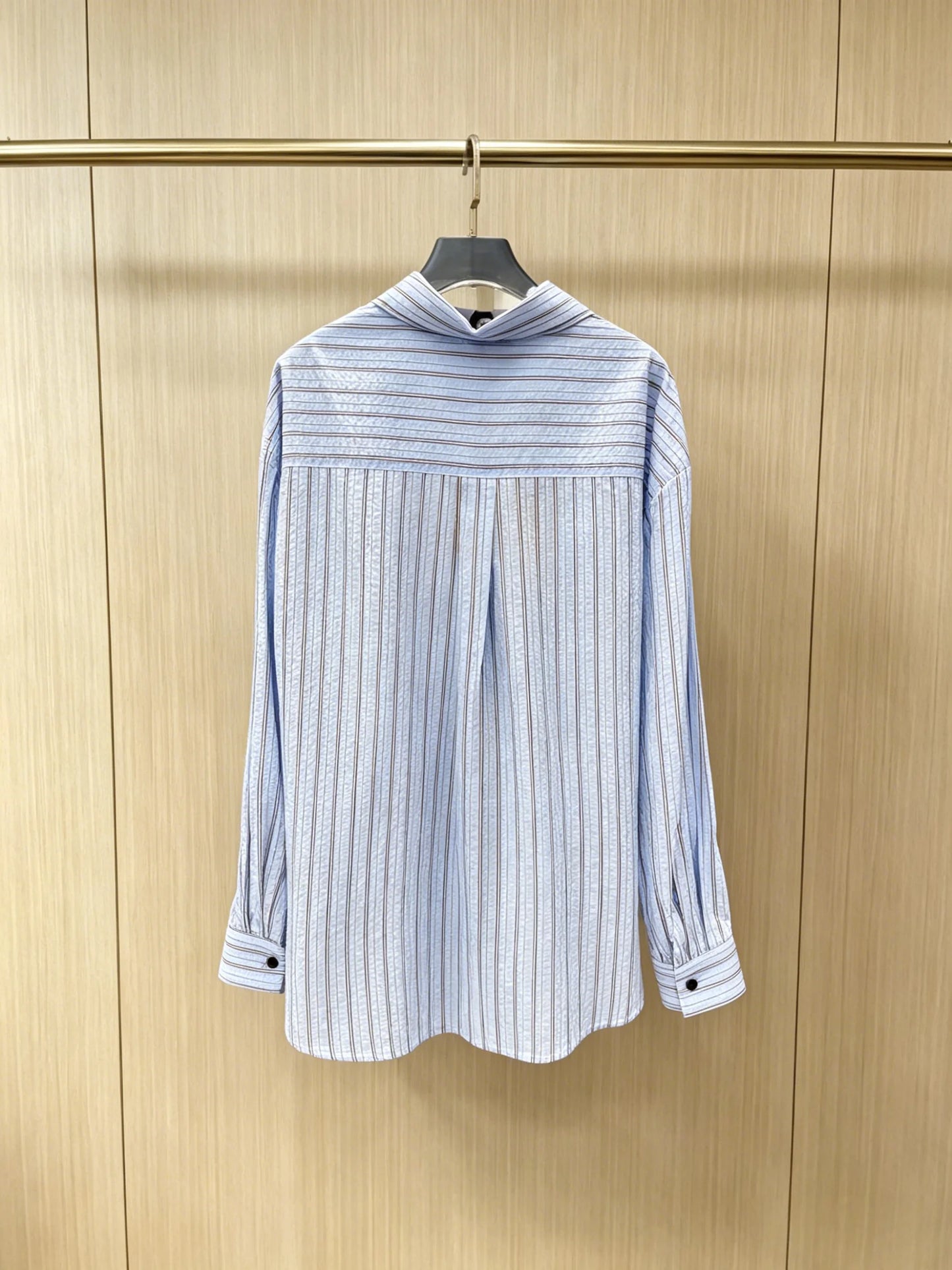 Women Casual Vertical Striped Button Down Shirt Long Sleeve