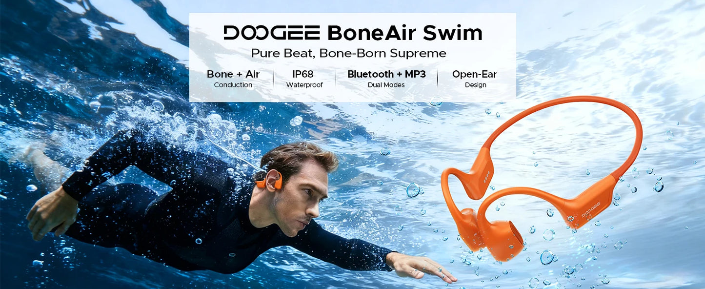 DOOGEE BoneAir Swim Bone Conduction Headphones Bluetooth 5.4 IP68