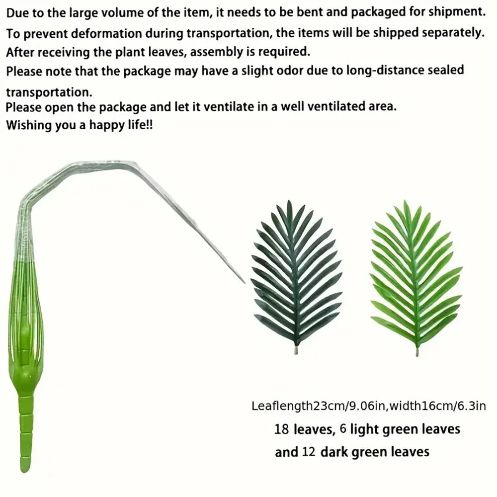 Artificial Palm Tree Set 2 Piece Lifelike Leaves Indoor Outdoor Decoration