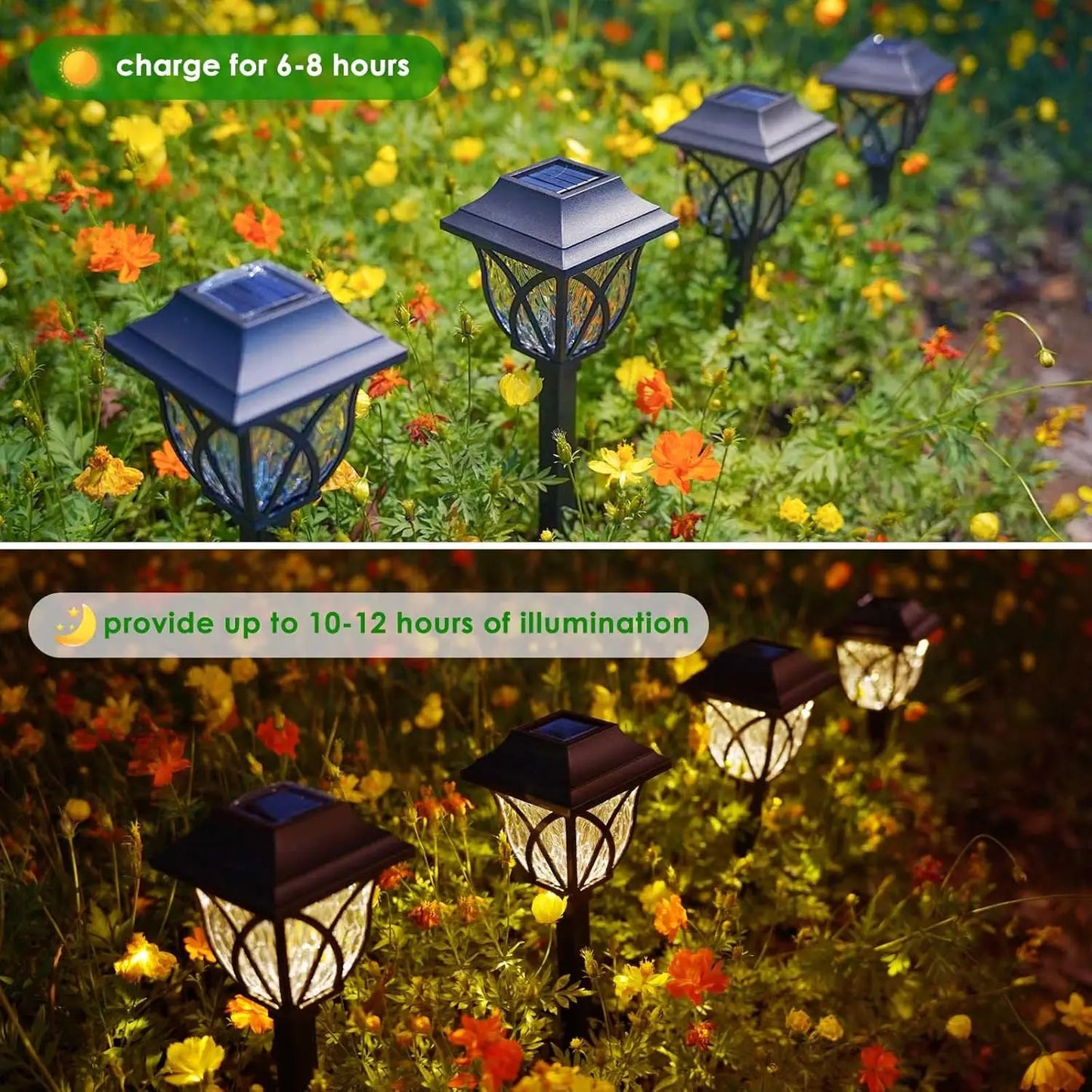 Solar Lawn Six Piece Flashing LED Outdoor Garden Landscape Lights