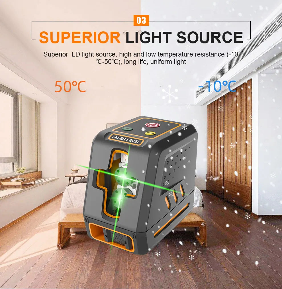 INORM Two Line Laser Level Self Leveling Green Beam