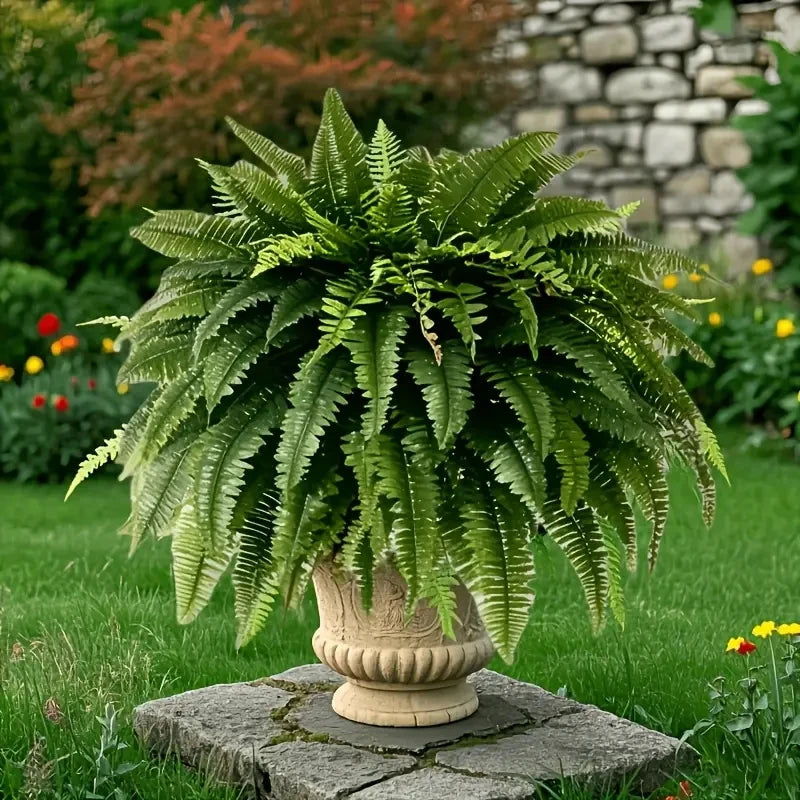Elegant Boston Fern Decor 2 Piece Artificial Plants for Hanging