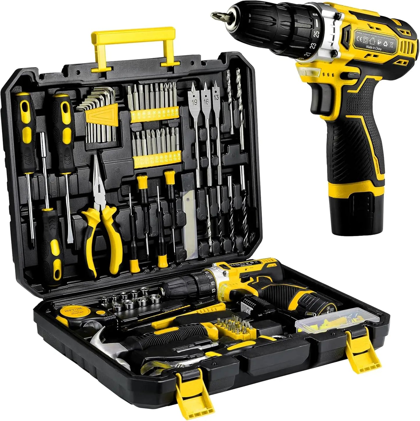 TLGREEN 138-Piece Power Tool Set With 12V Cordless Drill